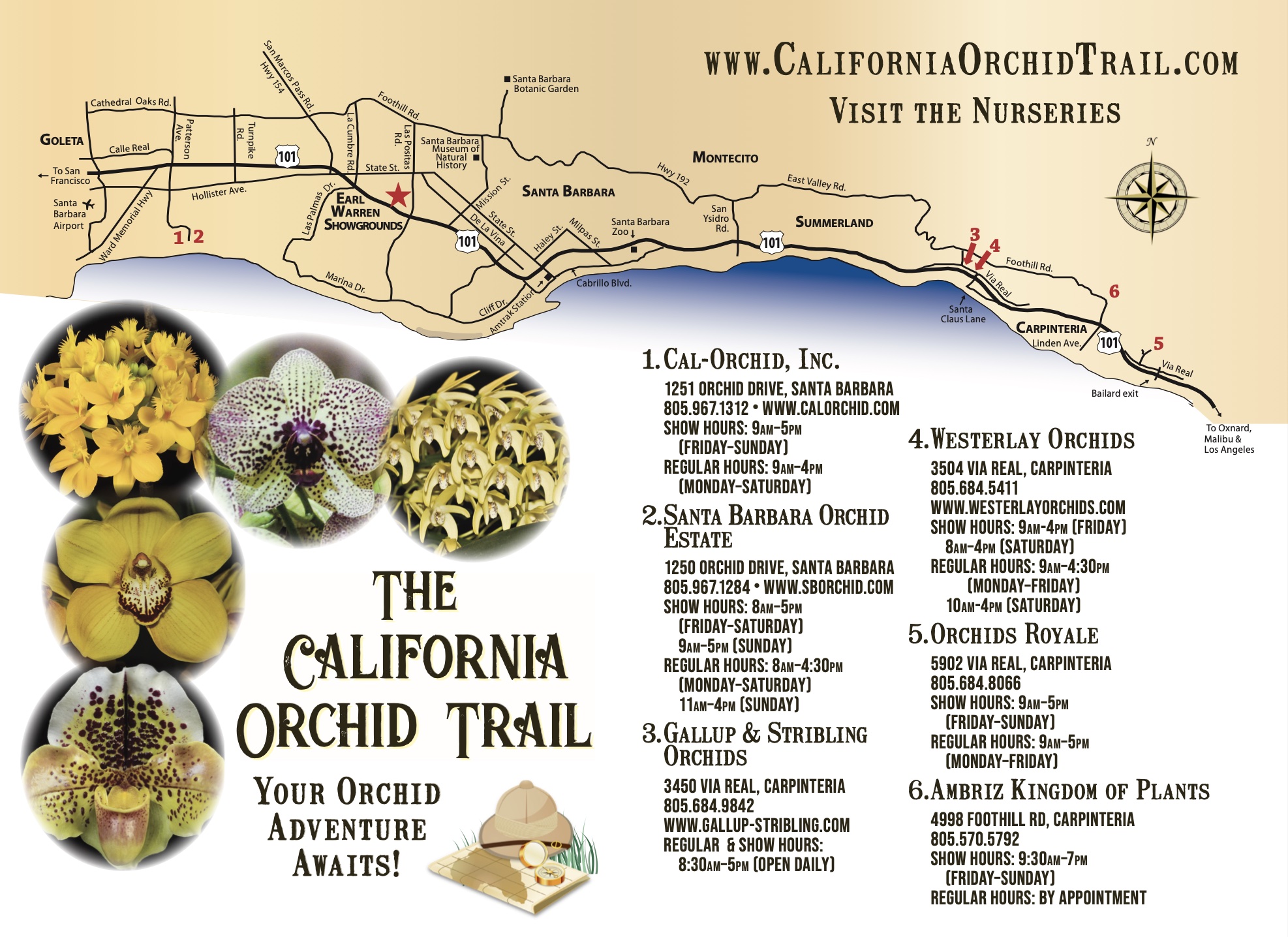 California Orchid Trail Map 