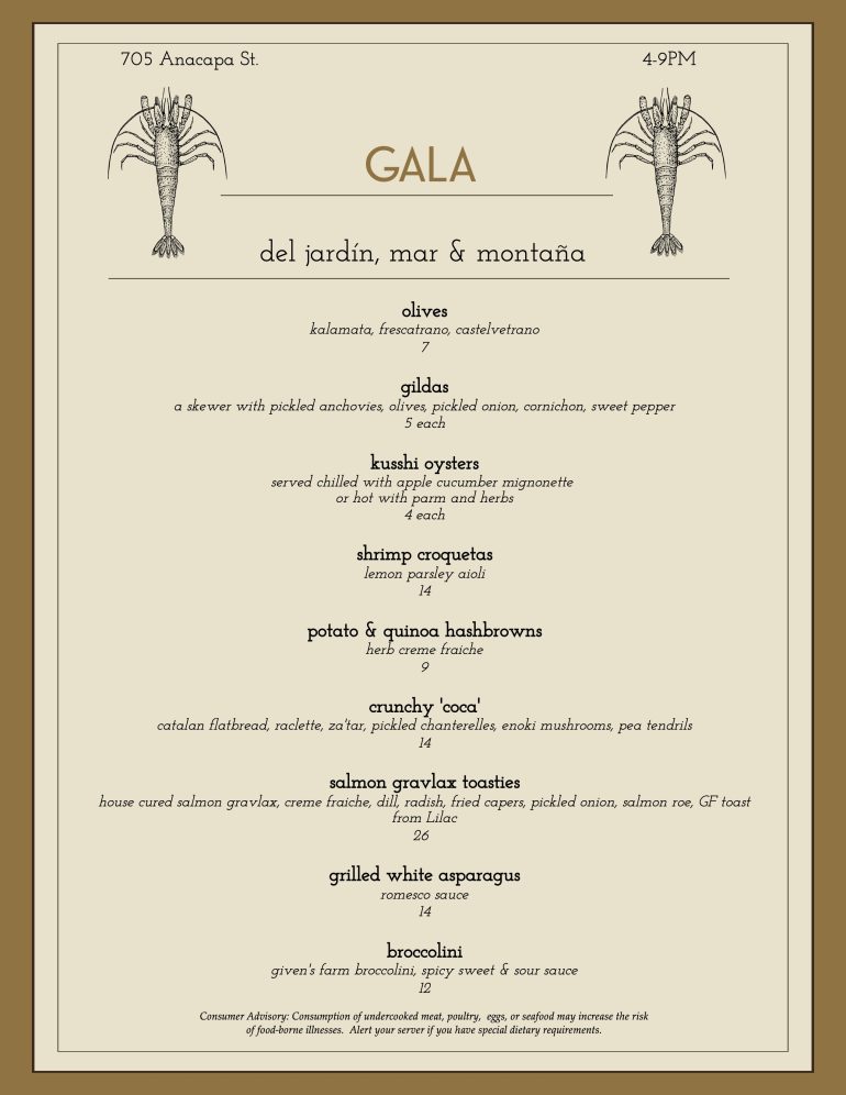 Gala Santa Barbara Dinner Menu 770x996 